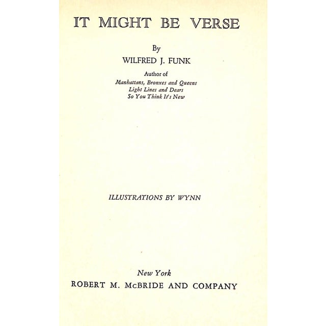 "It Might Be Verse" 1938 Funk, Wilfred J. For Sale - Image 4 of 11
