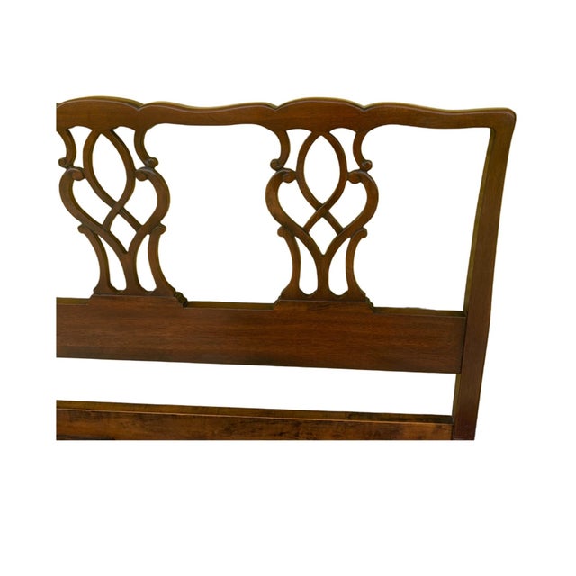 Mid 20th Century Mid 20th Century Kindel Furniture Chippendale Style Mahogany King Size Headboard For Sale - Image 5 of 9