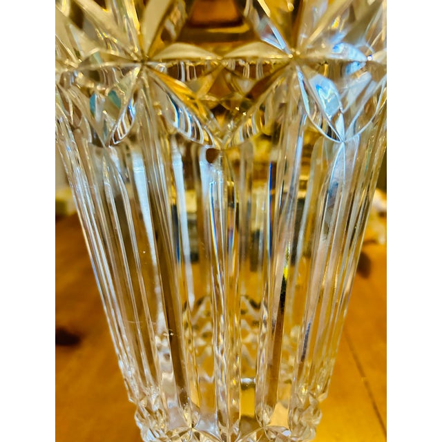 2000 - 2009 Authentic Waterford Crystal 14” Flared Vintage Vase Heavy Cut Starburst For Sale - Image 5 of 12