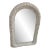 Vintage Arched White Wicker Wall Mirror For Sale