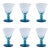 Fusion Two-Tone 6-Piece Cocktail Glass Set, Mediterranean Blue with Coastal Shade For Sale