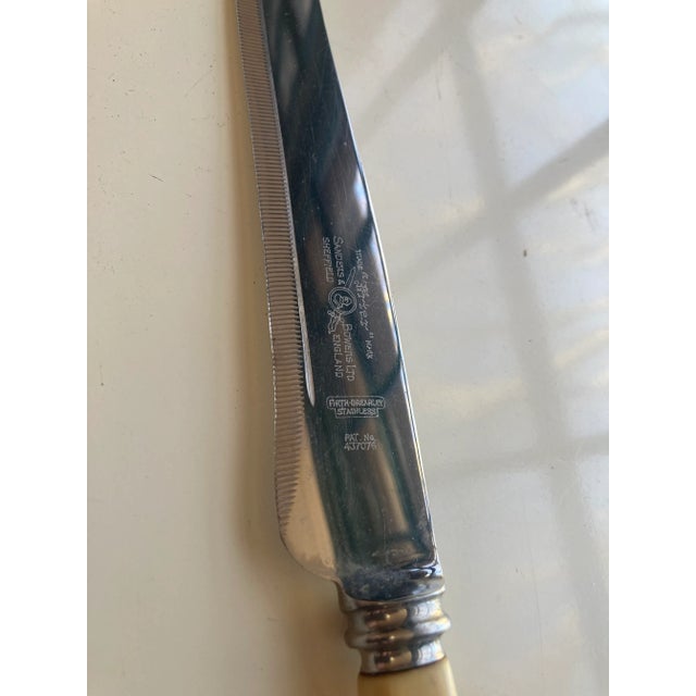 English Vintage Sheffield England Bone Handle Carving Knife For Sale - Image 3 of 4