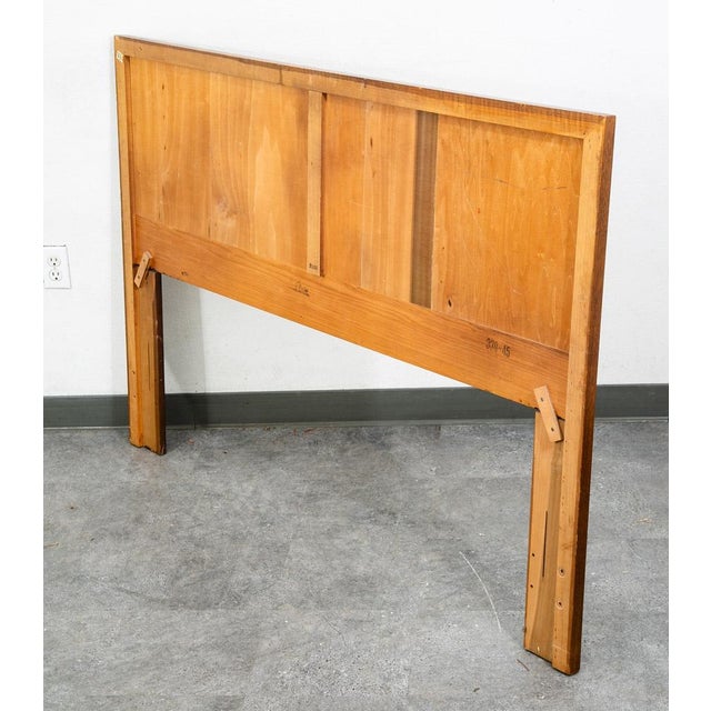 Mid Century Modern Headboard Queen Dixie Bed Frame Walnut MCM Slat Wood Walnut For Sale - Image 4 of 11