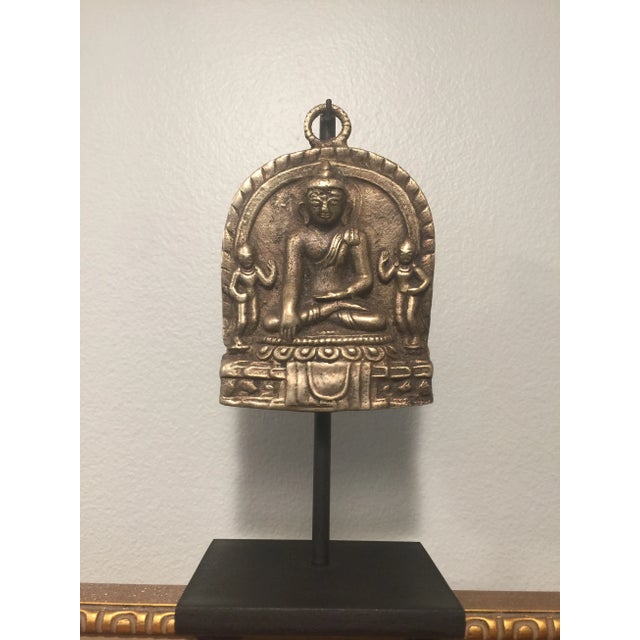 Early 20th Century Antique Mounted Brass Buddhist Amulet For Sale - Image 5 of 5