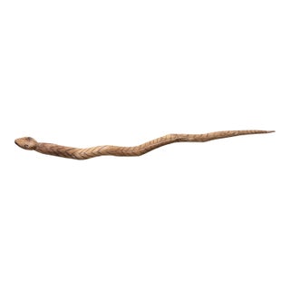 Vintage Tribal Naturalistic Carved Lg Snake Papua New Guinea 49.5" W For Sale