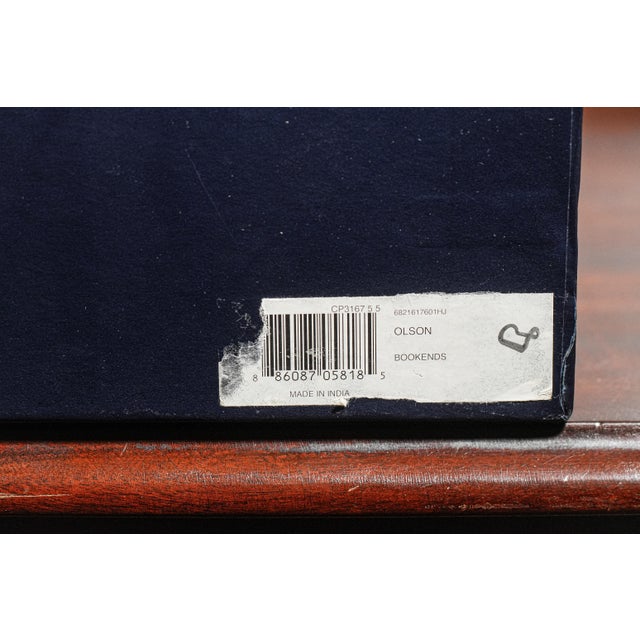 Modern Luxury Clean Lines Ralph Lauren Home Solid Metal Bookends For Sale - Image 13 of 13