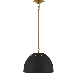 Thomas O'Brien by Visual Comfort Studio Robbie 1-Light Large Pendant in Midnight Black