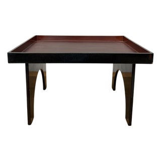 Red & Black Square Tray Stands with Curved Legs For Sale