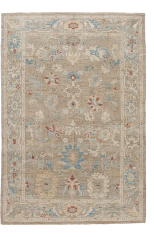 Modern Floral Sultanabad Handmade Wool Rug