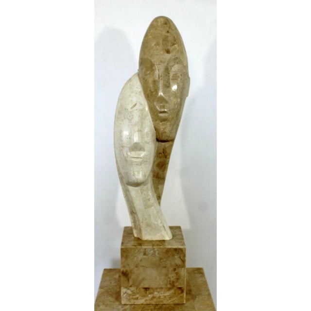 1980s Contemporary Modern Composite Faux Marble Table Sculpture by Austin Prod For Sale - Image 13 of 13