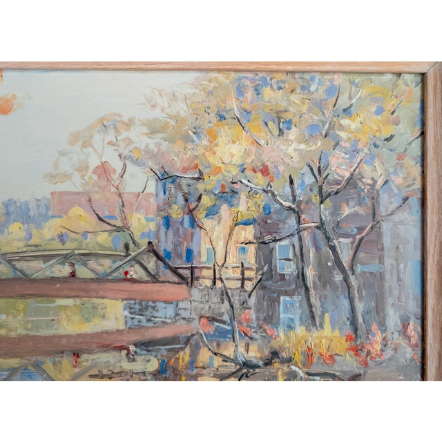 Early 20th Century Impressionist Cityscape Painting Attributed to Martin Hoy For Sale - Image 10 of 11