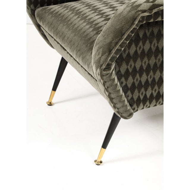1950's Mid-Century Modern Italian Lounge Chairs With Donghia Mohair Upholstery - a Pair For Sale - Image 10 of 11
