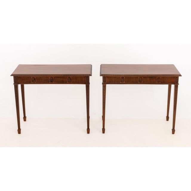George III Style Mahogany Side Tables, Pair For Sale - Image 9 of 9