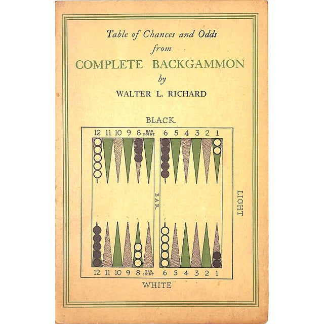 RICHARD, Walter L. Inscribed on FFEP [113] pp. Cosmopolitan Book Corporation 1931 w/ Table of Chances and Odds pamphlet...