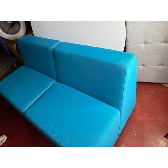 Steelcase Turnstone Campfire Big Lounge Loveseat Sofa in Turquoise For Sale In Denver - Image 6 of 9