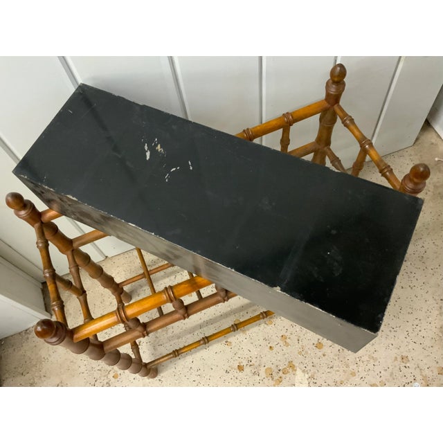Brown Vintage Faux-Bamboo Planter With Tin Lining For Sale - Image 8 of 8