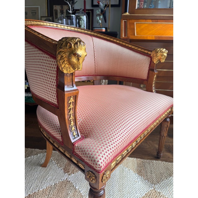 Gustavian (Swedish) 1970s Gustavian Style Lion Head Klismos Chair For Sale - Image 3 of 9