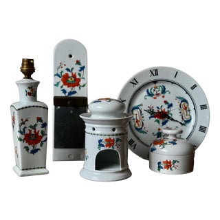 Paris Porcelain with Poppy Motif, 1970s, Set of 5 For Sale