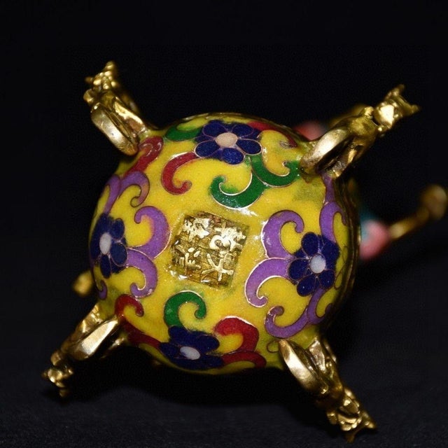 Vintage Cloisonne Enamel Horse on Ball - "Horse Treading the Universe" Figure For Sale - Image 9 of 9
