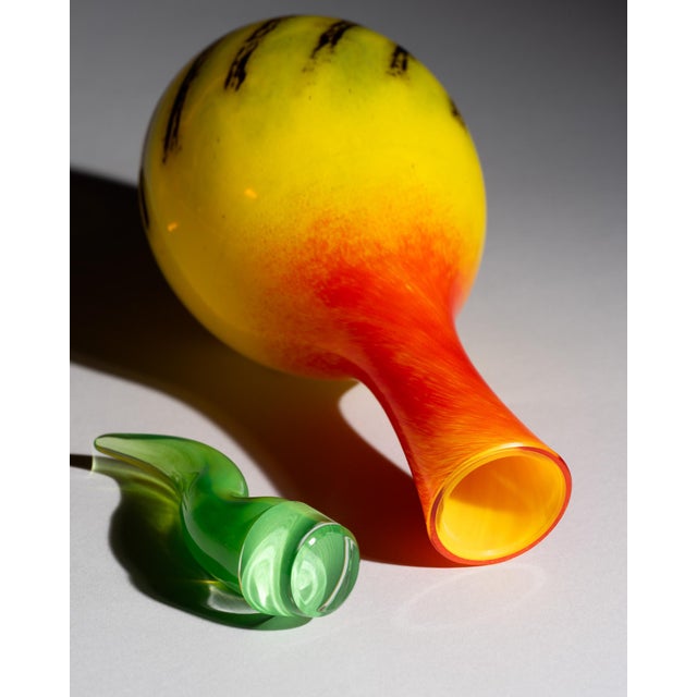 Glass Kontiki Hand-Blown Art Glass Carafe and Lidded Box by Nanny Still for Rosenthal Studio Line, 1993, Set of 2 For Sale - Image 7 of 17