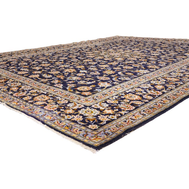 79419 Vintage Persian Kashan Rug, 10'01 x 13'00. The Celestial Court: A Vintage Persian Kashan Masterpiece of Timeless...