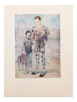 1950s After Pablo Picasso, "Two Saltimbanques With a Dog" Vintage Period Full-Color Print