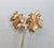 1950s textured goldtone leaf with curled stem butterfly clip earrings. Marked "NAPIER PAT. PEND." on the clips. Measure: 1...