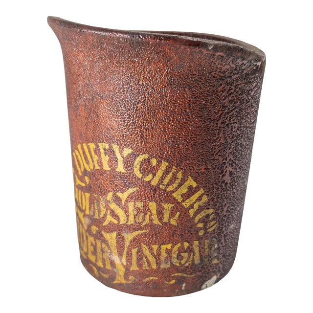 19th Century Fibreware Fiber Advertising Mug for Duffy Cider Vinegar For Sale