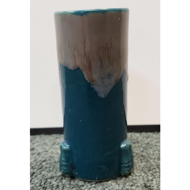 This Late 19th Century Chinese Transmutation Glazed Porcelain Cylindrical Brush Pot measures 4" tall and 1 3/4" in...