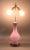 Murano Glass Italian Pink Opaline Table Lamp Vintage Mid Century Modern.