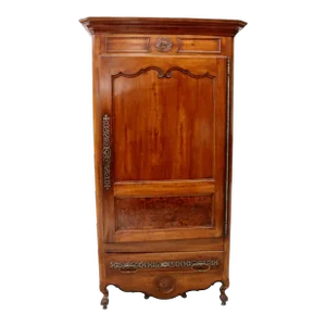 Monumental 19th Century Country French Provincial Fruitwood Burlwood Armoire Wardrobe Cabinet