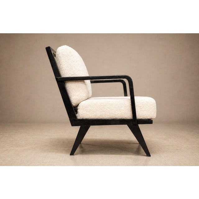 Brazilian Modern Armchair in Hardwood and Bouclé, Unknown, Brazil, 1960s For Sale - Image 14 of 18