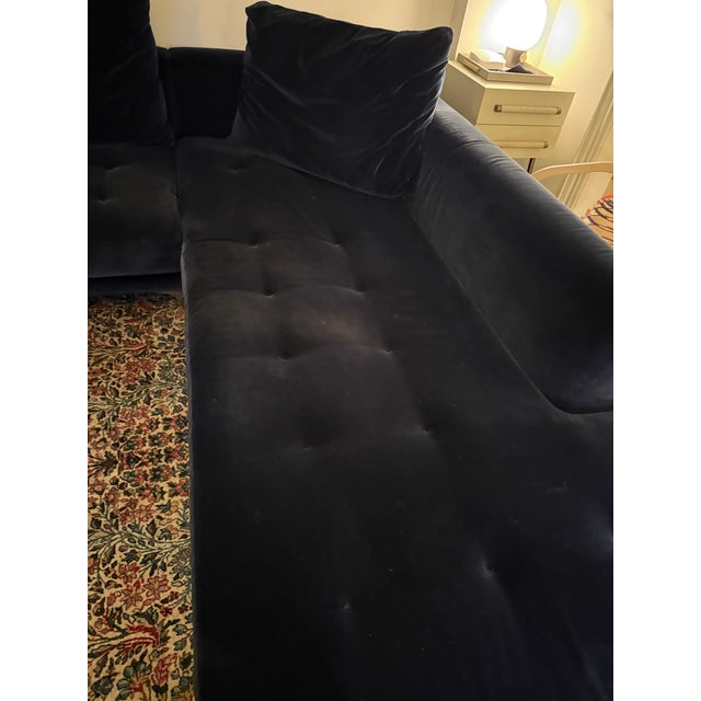 Navy Blue Roche Bobois Symbole Velvet Sectional For Sale - Image 8 of 8