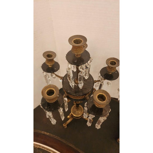 Pair of 19th Century French Napoleon Bronze Candelabra For Sale - Image 4 of 12
