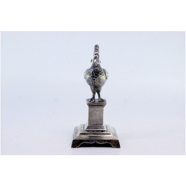 Silver Toothpick Holder with Bird For Sale - Image 5 of 8