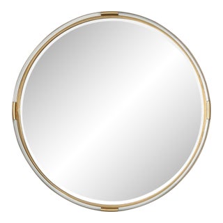 Wow Two Tone Glam Round Mirror For Sale