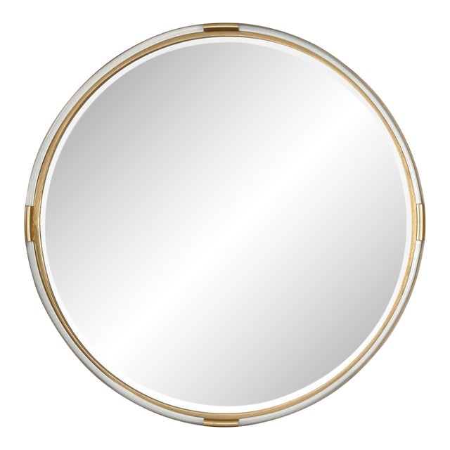 Wow Two Tone Glam Round Mirror For Sale