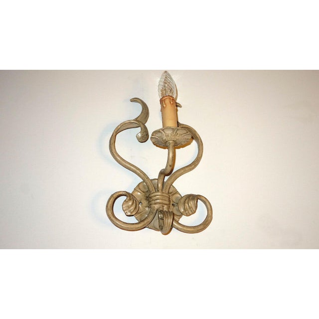 Vintage Wrought Iron Wall Lamp from Koch & Sons, 1930s For Sale - Image 6 of 6