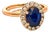 Natural Sapphire Diamond Ring Size 6.5 14k Y Gold 2.84 TCW Certified For Sale