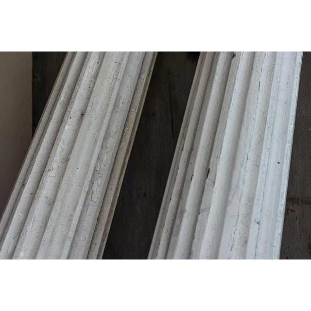 Wood Painted Fluted Pine Pillars, 1920s, Set of 2 For Sale - Image 7 of 10