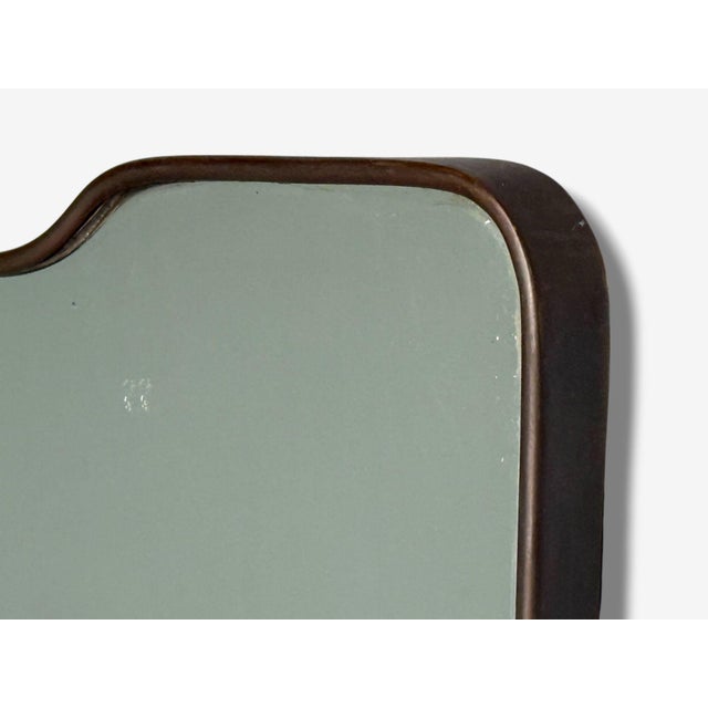 1950s Italian Modern, Brass, Glass, Wall Mirror, Italy, 1950s For Sale - Image 5 of 6