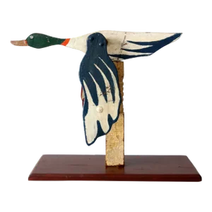 Antique Folk Art Wooden Mallard Duck