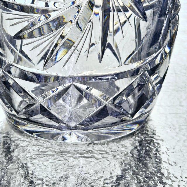 Crystal Glass Pinwheel Decanter W/ Stopper For Sale - Image 9 of 12