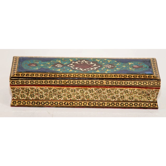 Persian Micro Mosaic Moorish Inlaid Jewelry Pen Box For Sale - Image 3 of 9