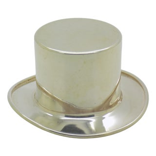 Vintage Italian Handmade Silver Top Hat, Florence, 1980s For Sale