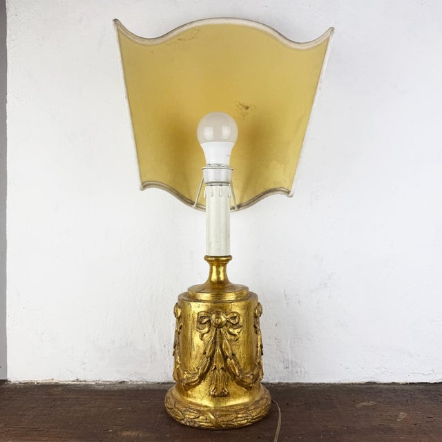 Gold Vintage Tuscan Table Lamp, 1950s For Sale - Image 8 of 18