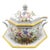 Italian Hand-Painted Porcelain Soup Tureen Set, Octagonal Floral, 16" For Sale