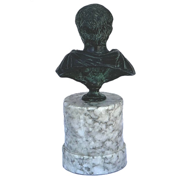 Grand Tour Bronze Bust of a Roman Emperor For Sale - Image 4 of 7