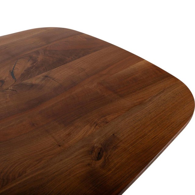 Modern Janua Basket Wood and Metal Dining Table in Brown and Anthracite For Sale - Image 3 of 10