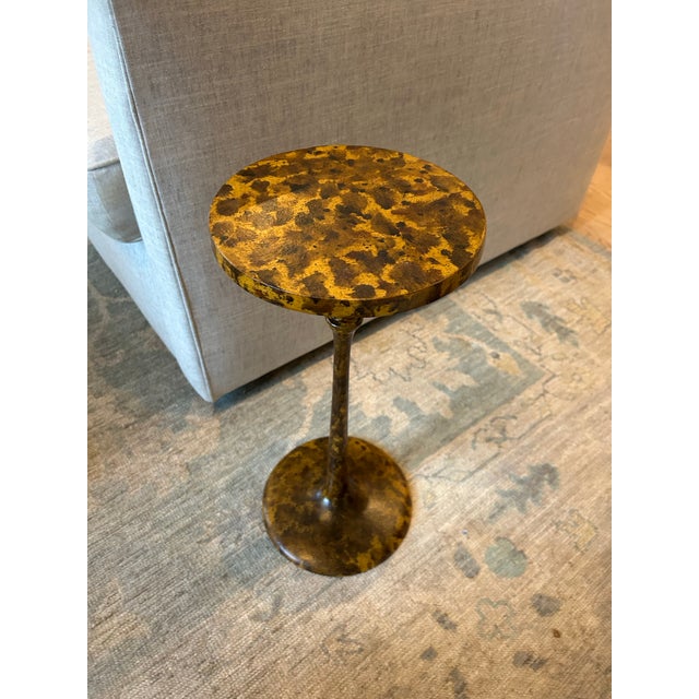 Contemporary Faux Painted Tortoiseshell Drinks Table For Sale - Image 3 of 3